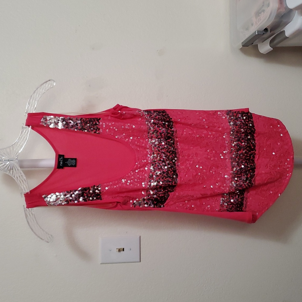 rue21 Sequin Pink Womens Large Tank